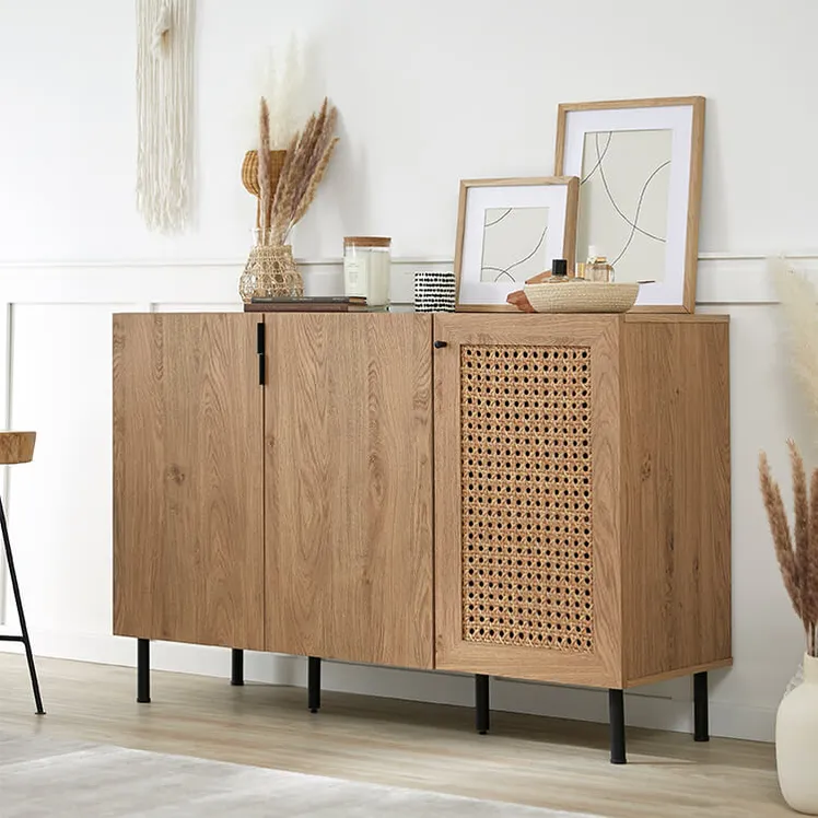 [幅120] ラタン調キャビネット リビングボード