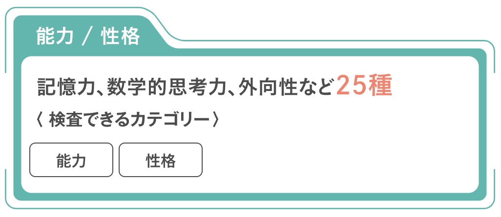 能力・性格、記憶力など