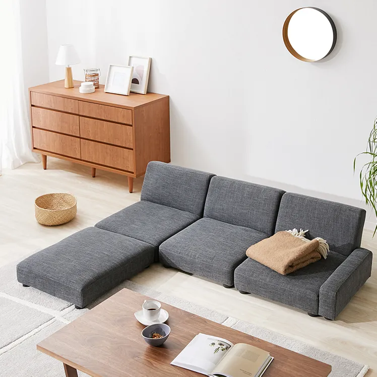 ローソファー 3人掛け リクライニング カウチソファ